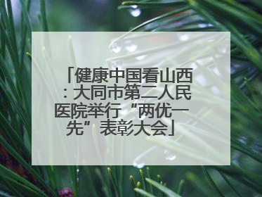 健康中国看山西：大同市第二人民医院举行“两优一先”表彰大会