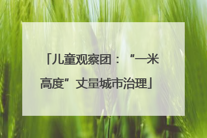儿童观察团：“一米高度”丈量城市治理