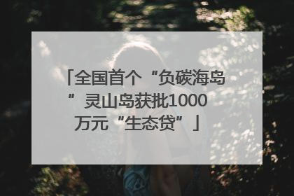 全国首个“负碳海岛”灵山岛获批1000万元“生态贷”
