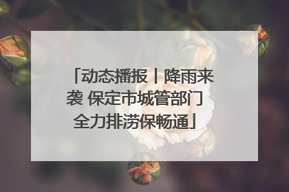 动态播报丨降雨来袭 保定市城管部门全力排涝保畅通