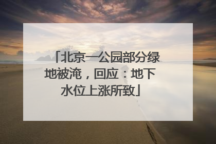 北京一公园部分绿地被淹，回应：地下水位上涨所致