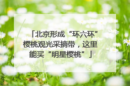 北京形成“环六环”樱桃观光采摘带，这里能买“明星樱桃”