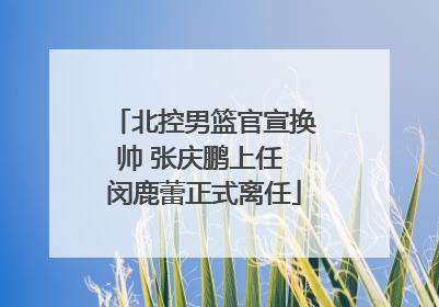 北控男篮官宣换帅 张庆鹏上任 闵鹿蕾正式离任