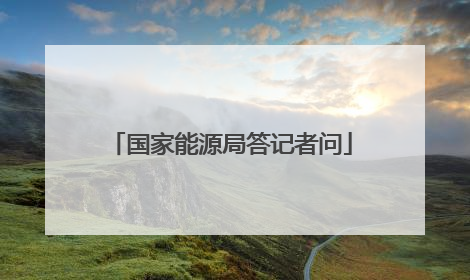 国家能源局答记者问