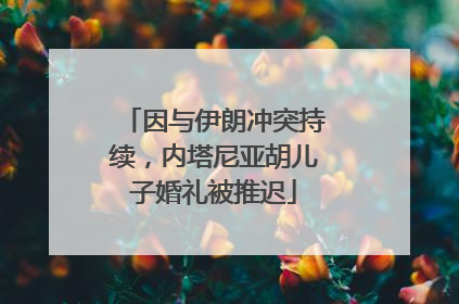 因与伊朗冲突持续，内塔尼亚胡儿子婚礼被推迟