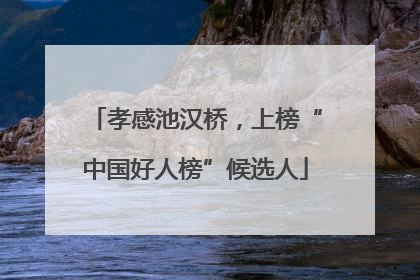 孝感池汉桥，上榜“中国好人榜”候选人