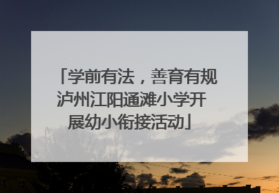 学前有法，善育有规 泸州江阳通滩小学开展幼小衔接活动