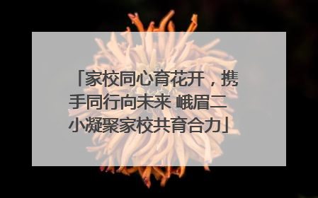 家校同心育花开，携手同行向未来 峨眉二小凝聚家校共育合力