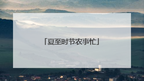 夏至时节农事忙