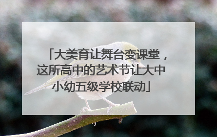 大美育让舞台变课堂，这所高中的艺术节让大中小幼五级学校联动