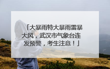 大暴雨特大暴雨雷暴大风，武汉市气象台连发预警，考生注意！