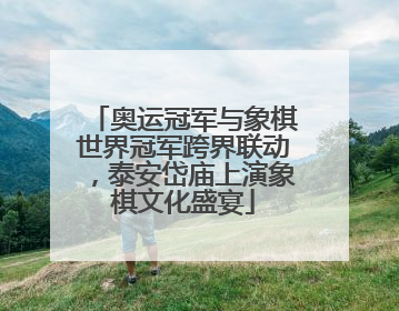 奥运冠军与象棋世界冠军跨界联动，泰安岱庙上演象棋文化盛宴