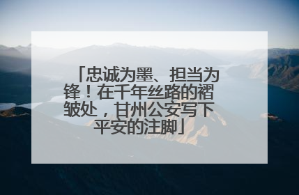 忠诚为墨、担当为锋！在千年丝路的褶皱处，甘州公安写下平安的注脚