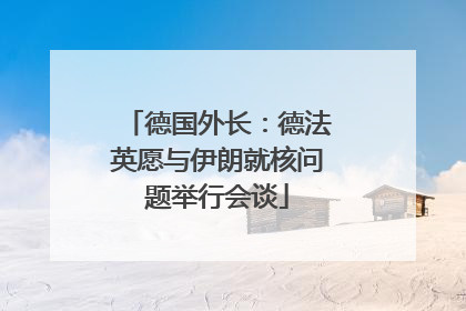 德国外长：德法英愿与伊朗就核问题举行会谈