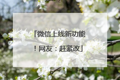 微信上线新功能！网友：赶紧改