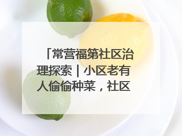 常营福第社区治理探索｜小区老有人偷偷种菜，社区一招巧妙化解