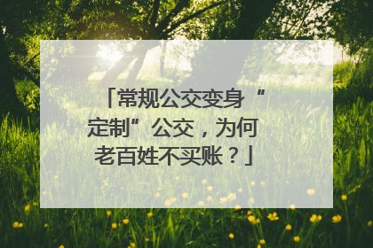 常规公交变身“定制”公交，为何老百姓不买账？