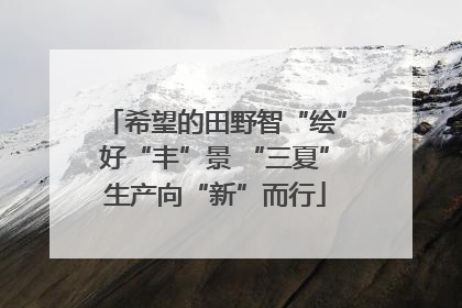 希望的田野智“绘”好“丰”景 “三夏”生产向“新”而行