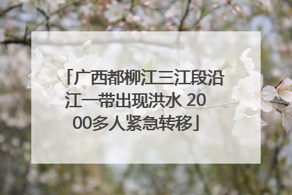 广西都柳江三江段沿江一带出现洪水 2000多人紧急转移