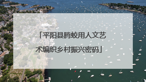 平阳县腾蛟用人文艺术编织乡村振兴密码
