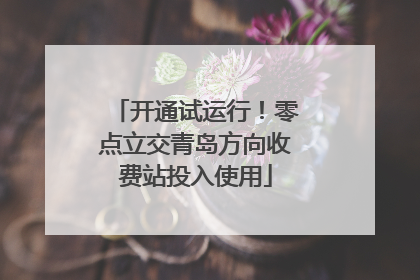 开通试运行！零点立交青岛方向收费站投入使用