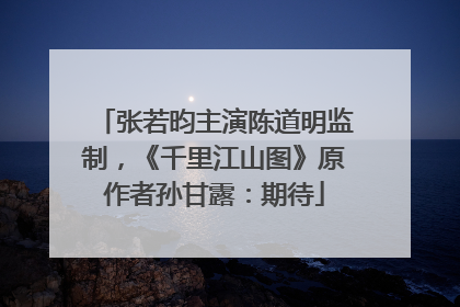 张若昀主演陈道明监制，《千里江山图》原作者孙甘露：期待