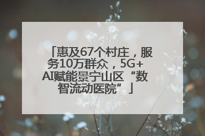 惠及67个村庄，服务10万群众，5G+AI赋能景宁山区“数智流动医院”