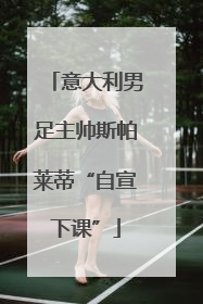 意大利男足主帅斯帕莱蒂“自宣下课”