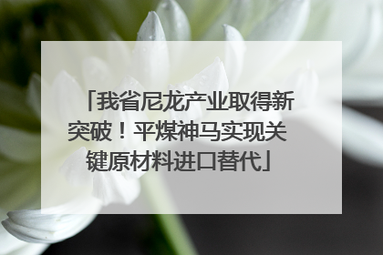 我省尼龙产业取得新突破！平煤神马实现关键原材料进口替代