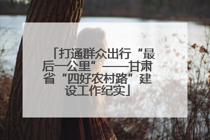 打通群众出行“最后一公里”——甘肃省“四好农村路”建设工作纪实