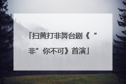 扫黄打非舞台剧《“非”你不可》首演