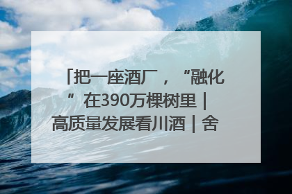 把一座酒厂，“融化”在390万棵树里｜高质量发展看川酒｜舍得酒｜舍得酒业｜舍得老酒｜沱牌酒