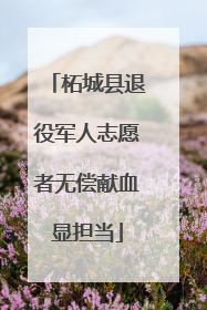 柘城县退役军人志愿者无偿献血显担当