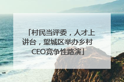 村民当评委，人才上讲台，望城区举办乡村CEO竞争性路演