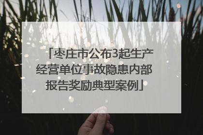 枣庄市公布3起生产经营单位事故隐患内部报告奖励典型案例