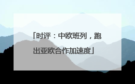 时评：中欧班列，跑出亚欧合作加速度