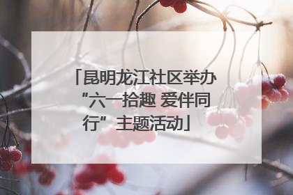 昆明龙江社区举办“六一拾趣 爱伴同行”主题活动