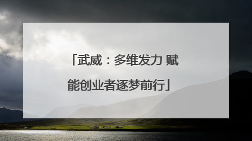 武威：多维发力 赋能创业者逐梦前行