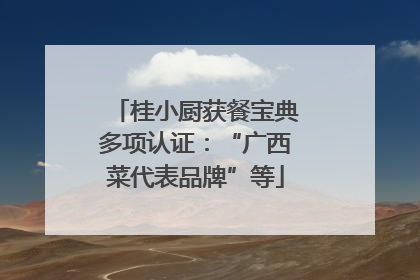 桂小厨获餐宝典多项认证：“广西菜代表品牌”等