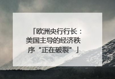 欧洲央行行长：美国主导的经济秩序“正在破裂”