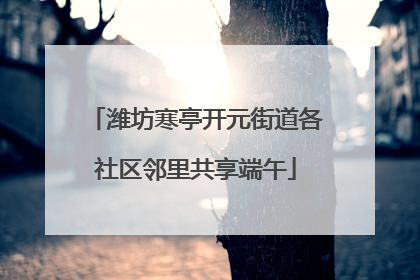 潍坊寒亭开元街道各社区邻里共享端午