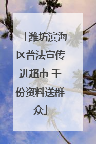 潍坊滨海区普法宣传进超市 千份资料送群众