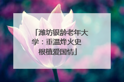 潍坊银龄老年大学：重温烽火史 根植爱国情
