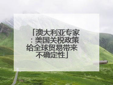 澳大利亚专家：美国关税政策给全球贸易带来不确定性