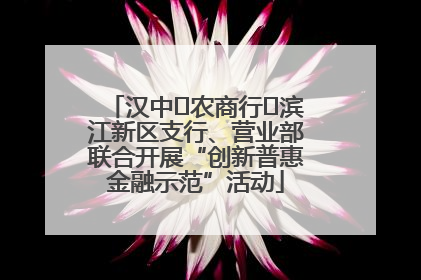 汉中‬农商行‬滨江新区支行、营业部联合开展“创新普惠金融示范”活动
