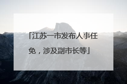 江苏一市发布人事任免，涉及副市长等