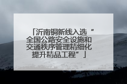 沂南铜新线入选“全国公路安全设施和交通秩序管理精细化提升精品工程”