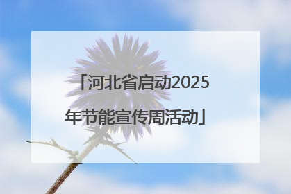 河北省启动2025年节能宣传周活动
