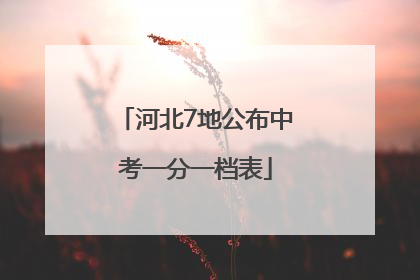 河北7地公布中考一分一档表