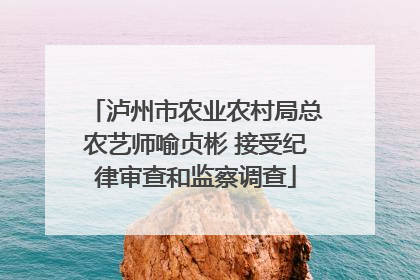 泸州市农业农村局总农艺师喻贞彬 接受纪律审查和监察调查